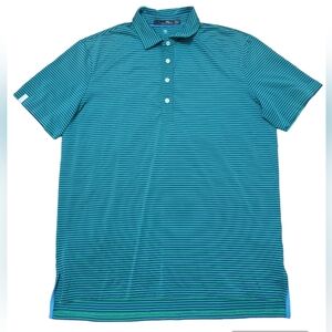 Ralph Lauren RLX UV Protection Wicking golf polo - Sz L loose fit blue stripe